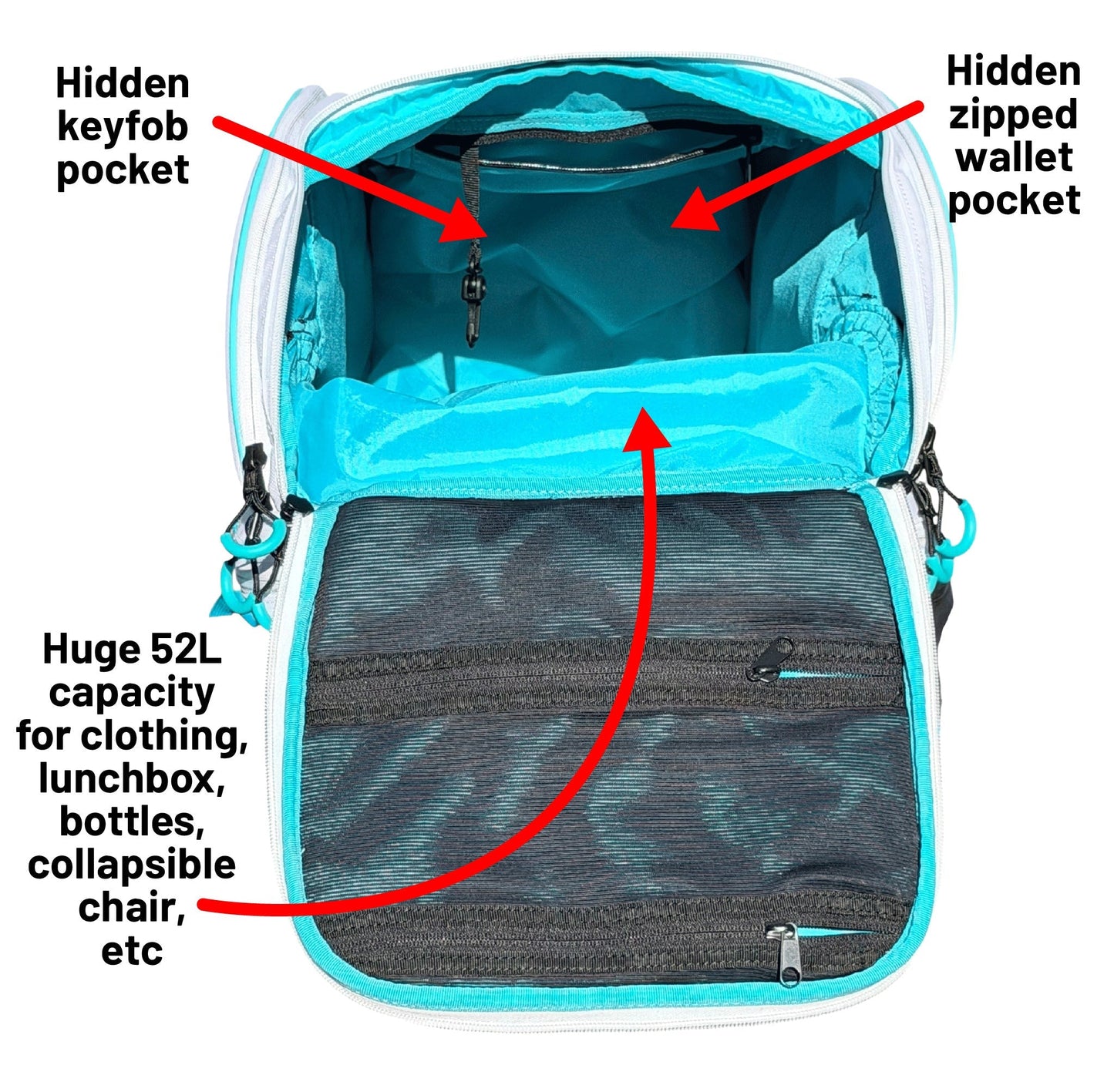 Oktō Pro Elite Paddle Sports Backpack | White & Teal