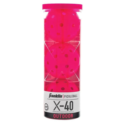 X - 40 Outdoor Pickleballs 3 Pack PinkTienda Tennis